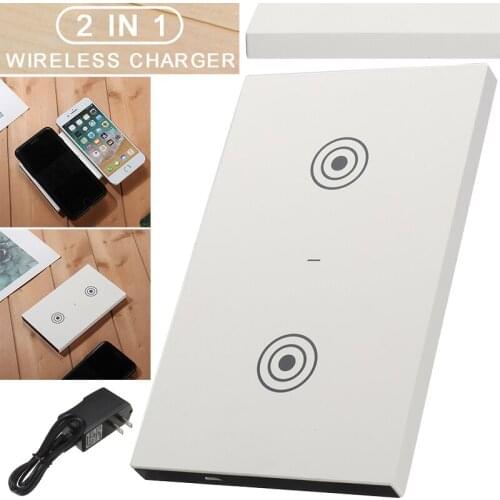 2 in 1 Wireless Charger Dual Charging Station Pad Portable Mobile Phone Chargers For Car Home Office Public Area