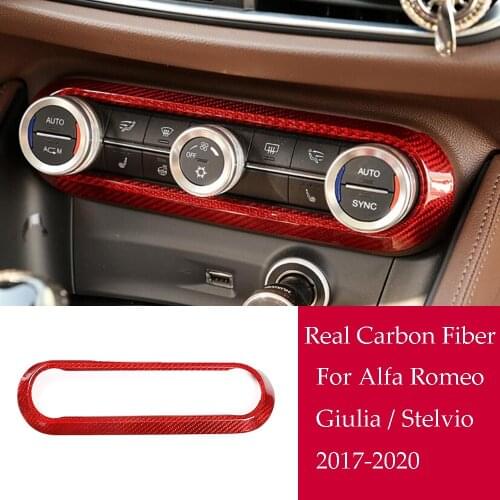 Real Carbon Fiber Air Condition Vent Cover For Alfa Romeo Giulia Stelvio 2017-2020