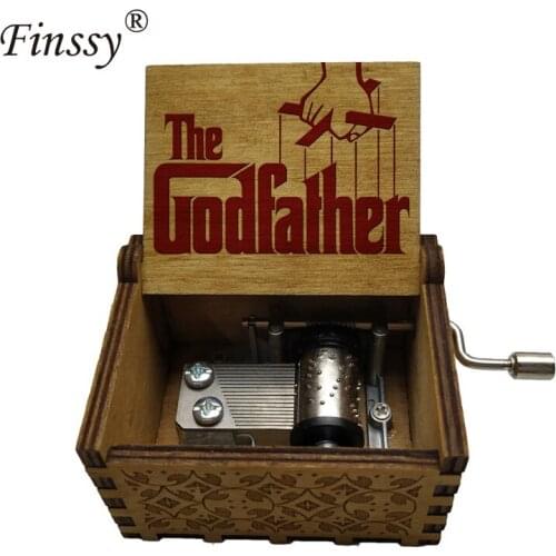 Wooden hand The Godfather Music Box Christmas Party Casket Anonymity Decoration for friends DIY personal photos birthday gifts