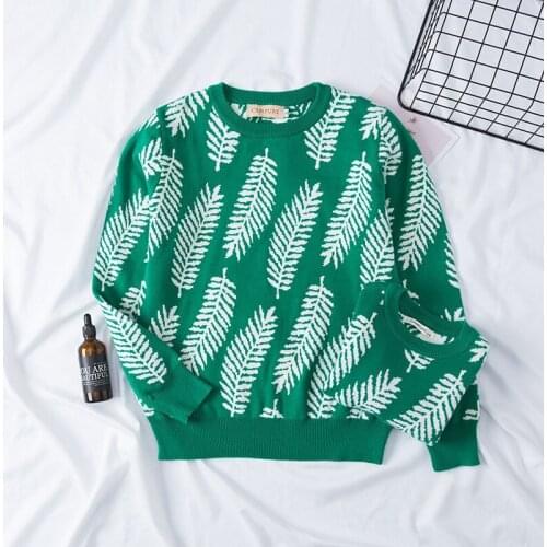 Childrens sweater boys and girls cotton knitting pullover T-neck cotton knitting feather coat fashion parent-child wear