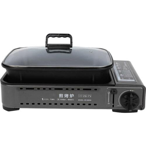 Outdoor Mini Cassette Furnace Gas Stove with Cooking Pot Portable Camping Hiking Travel Picnic Barbecue BBQ Gas Stove Furnace