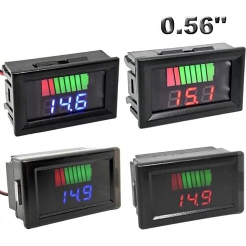Car Battery Charge Level Indicator 12V 24V 36V 48V 60V 72V Lithium Battery Capacity Meter Tester Display LED Tester Voltmeter