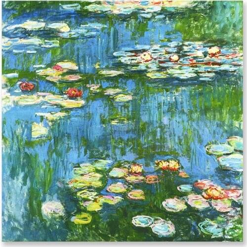 Canvas Paintings Colorful WATER LILIES Oil Abstract Prints for Wall Art Picture Living Room Modern Home Decor Posters and Prints