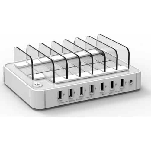 New portable 7 port usb multi chargeing station desktop quick charger ac adapter 5V for Multiple Android Apple devices (black)