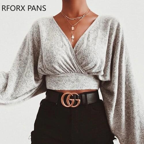 Solid Batwing Sleeve Ruched Crop Blouse