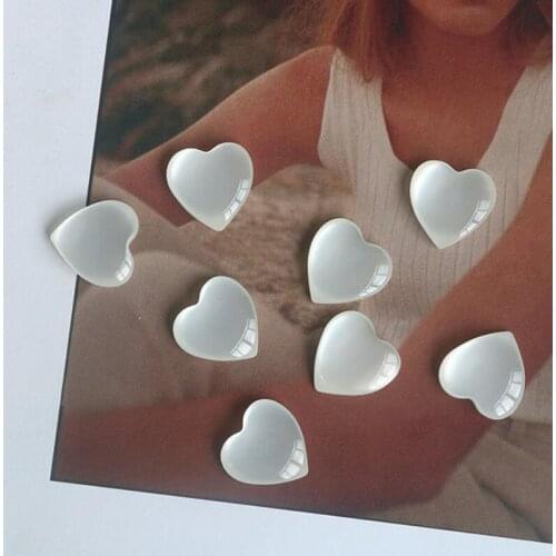 Panalisacraft 10pcs pearl effect heart-shape white acrylic shinny Stones for DIY Scrapbooking Card Making Embellishments