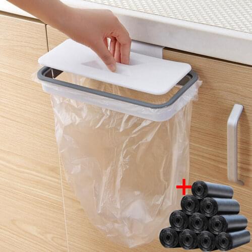 Plastic Garbage Hanging Bag Bracket Kitchen PortableTrash Storage Rack Bag Hook Scouring Pad Dry Shelf Holder Home Cleaning Orga