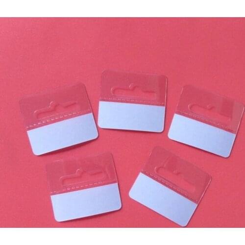 Self-adhesive Merchandising Hang Tabs Hole Bulk, Box Bag Package PET PVC Hangers Peg Hook, Plastic Display Reinforced Tag