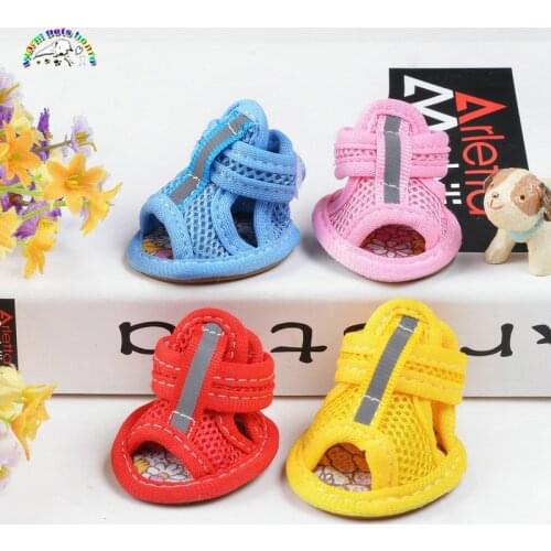 Casual Anti-Slip Small Dog Shoes Cute Pet Shoes Shoe Spring Summer Breathable Soft Mesh Sandals Candy Colors