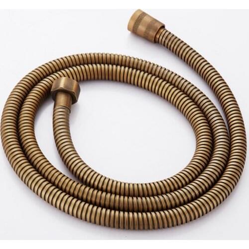 Antique bronze/gold/chrome 1.5M Shower Hose Plumbing Flexible Stainless Steel Double Interlocked Bathroom Water Plumbing hoses