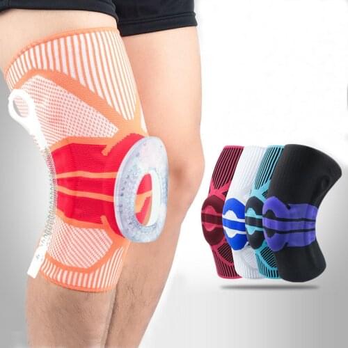 3D Weaving Silicone Knee Pads Supports Brace Volleyball Basketball Meniscus Patella Knitted Protectors Sports Safety Kneepads