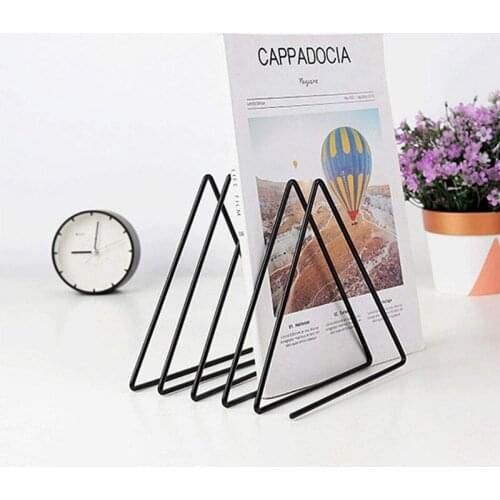 Triple-cornered File Folder Racks Newspaper Organizer Sorter Magazine Holder Book Racks Bookshelf for Home Office Black