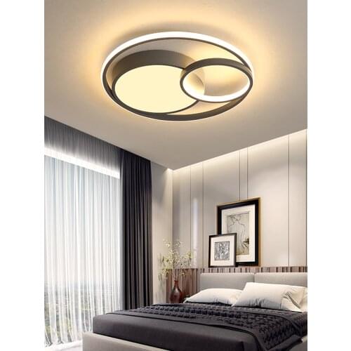 Led Ceiling Light Nordic White Home Modern Gray Simple Bedroom Creative Household Small Apartment Living Room Warm Dining Room