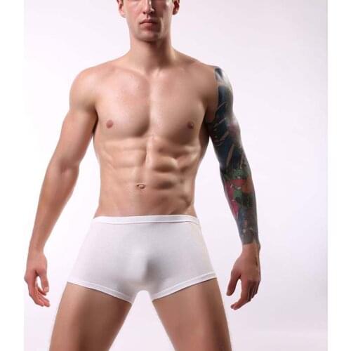 Men Sexy Seamless Underwear Pants Mens Ultra-thin Boxershorts Male Mid-rise Cotton Underpants Slips Homme Panties Boxer Shorts