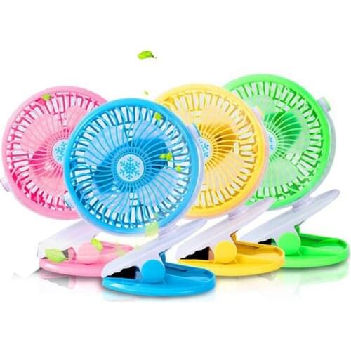 Fan Battery Or USB Operated Clip Fan Rotate Portable Wind Speed Adjustable 4 Blades Small Fan Lithium Battery Hand Fan