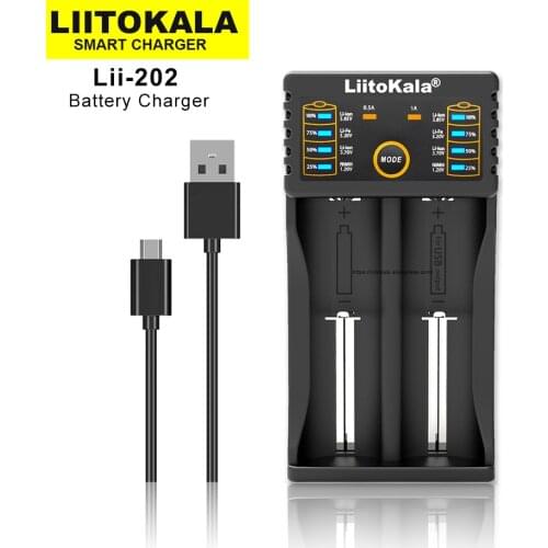 Liitokala Lii-500 Lii-PD4 Lii-500S Lii-202 LCD 3.7V 18650 18350 18500 21700 20700 14500 26650 AA NiMH Lithium-Battery Charger