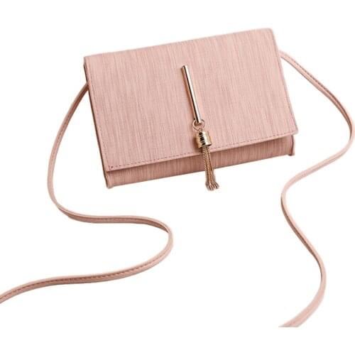 Women Ladies Solid Daily Crossbody Bag Simple Fashion Tassel Decor Large Capacity Magnetic Closure Shoulder Bags PU Leather