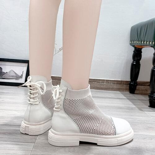 Smile Circle Autumn Winter Ankle Boots Women Genuine Leather Platform Boots Punk Short Boots Ladies Shoes