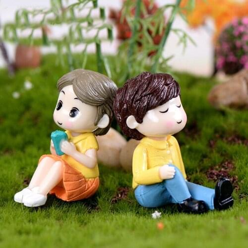 1Pair Sweet Lover Couple Marry Wedding Home Garden Decoration Ornaments Mini Crafts Bonsai Micro Landscape DIY Craft