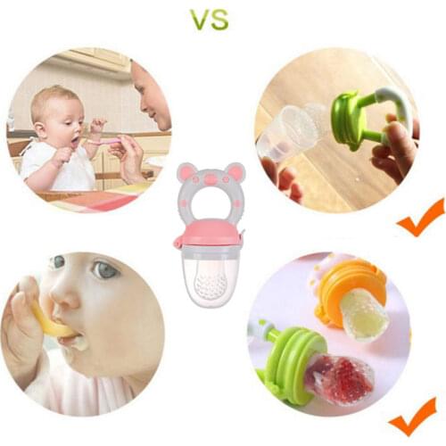 1pc baby bear fruit and vegetable food grade silicone PP training cartoon feeding nipple bottle tableware