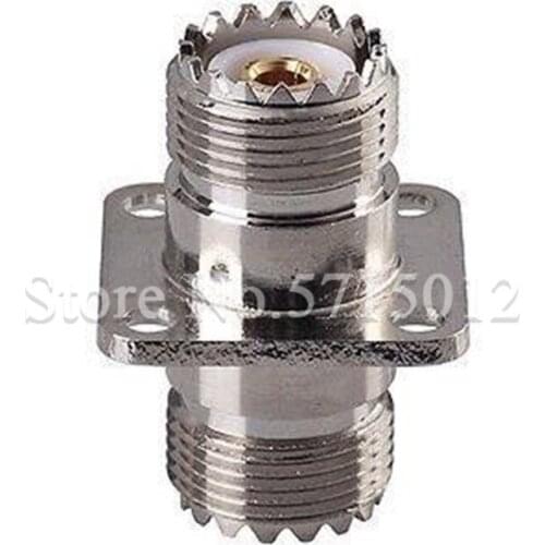 2Pcs SL16 Ultra High Frequency Double Famale Head Straight Through Plug Converter With Flange UHF-KKF RF Connector Adaptor