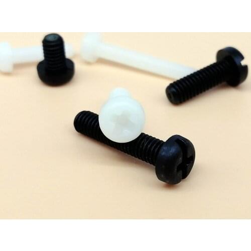 25pcs M2 M3 M4 Black White Nylon Plastic Insulating Cross Recessed Phillips Pan Round Head Screw Bolt Diameter 2mm 3mm 4mm
