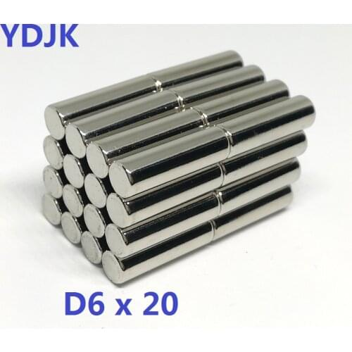 50PCS/LOT disc magnet 6x20 Industrial magnetic materials Neodymium magnet 6*20 strong N35 NdFeB magnets for speaker