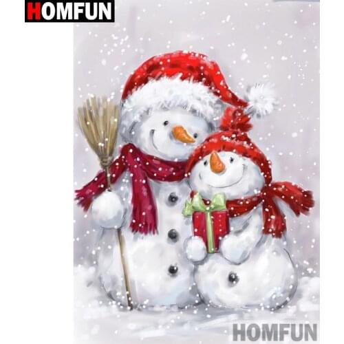 HOMFUN Full Square/Round Drill 5D DIY Diamond Painting "Christmas snowman" Embroidery Cross Stitch 5D Home Decor Gift A30115