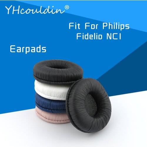 Earpads For Philips Fidelio NC1 Headphone Accessaries Replacement Ear Cushions Wrinkled Leather Material