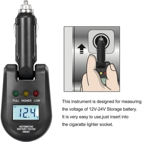 Car Tester Digital Measurement 12V-24V Car Test Battery Meter Indicator Test Battery LCD Load Tester Electrical Battery Analyzer
