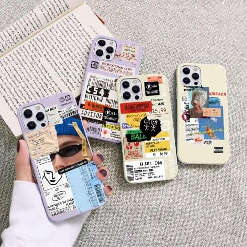 INS Stickers Label Cover For Huawei Honor 10i 20i 8X 9X 8A Mate 10 20 P20 P30 Pro P40 Lite E P Smart 2021 Y9 Y7 Y6 2019 TPU Case