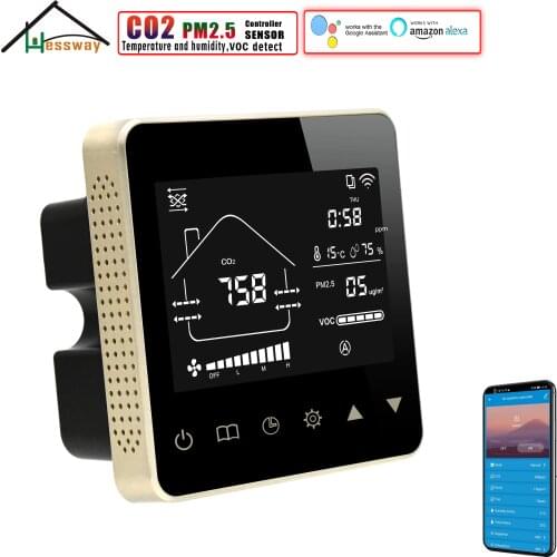 HESSWAY Temp Humidity VOC CO2 PM2.5 Detector Module Sensor WIFI TUYA for Regulator Carbon Dioxide&Dust Smart Air Quality Control