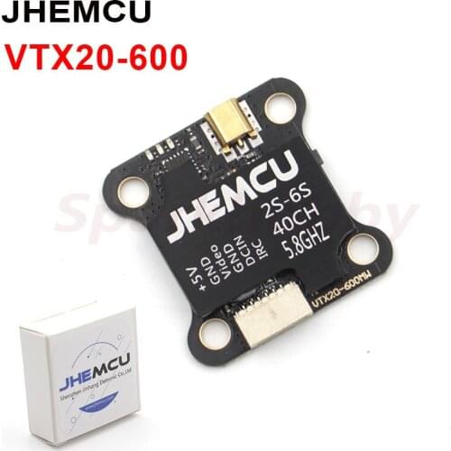 JHEMCU VTX20-600 5.8G 40CH 20X20mm PitMode 25mW 100mW 200mW 400mW 600mW Adjustable VTX 7-26V for RC FPV Racing Freestyle Drones