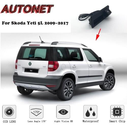 AUTONET Backup Rear View camera For Skoda Yeti 5L 2009~2017 Night Visioin Trunk Handle Camera parking