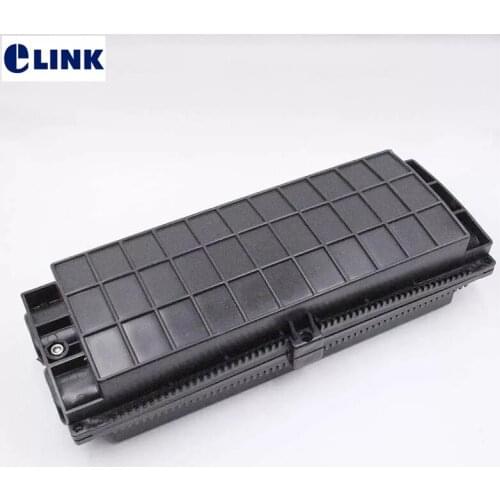 24/48/72/96/144 core fiber optic enclosure 3 IN 3 OUT 39*18.5*9cm ABS/PC black waterproof ftth distribution box ELINK
