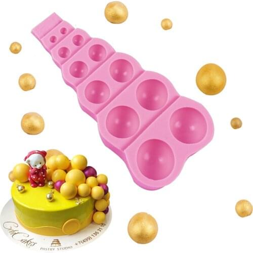 Ball Pearl Round Mold Cake Chocolate Decorative Jell-O Mold DIY Baking Kitchen Baking Tools Cake Decorative 15.2*7*2cm TW104
