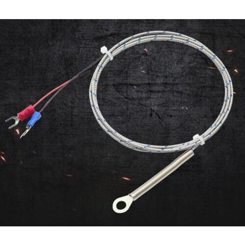 SS Metal screening cable 4mm 5mm 6mm 14mm hole ring head K E J thermocouple temperature sensor