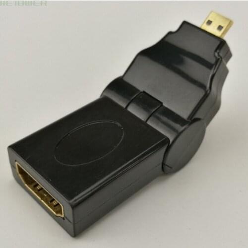 Micro HDMI Type D TO HDMI FEMALE 180d Rotating Swivel Right Angled Adapter HDMI 100pcs/lot