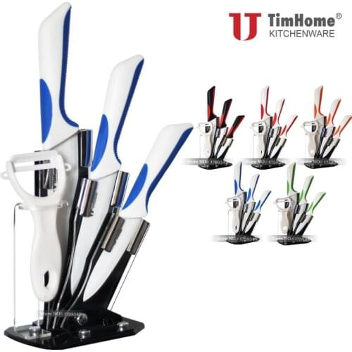 Fashion Style 4"5"6" Ceramic Knife set with ABS+TPR handle High Quality Kitchen Knife