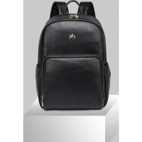 Fashion Waterproof Diaper Backpack Anti-Theft Stroller Diaper Organizer Large Capacity PU Leather Mother Bag With Changing Pad