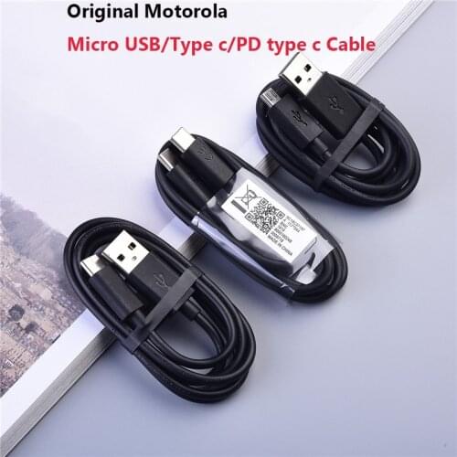 Original Micro USB/TYPE C PD Fast Charging Data Cable For Motorola Moto E7 E6S P30 Z3 Z One Fusion Plus G8 Power Lite Redmi OPPO