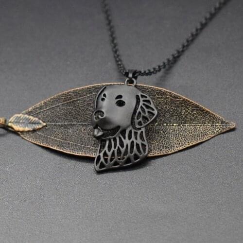 4 Colors New Golden Retriever Charm Necklace Trendy Metal Dog Jewellery Golden Retriever Pendant Necklace Women