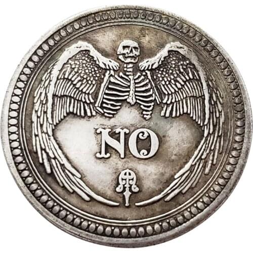 Commemorative Coin,Yes or No Skull Commemorative Coin Souvenir Challenge Collectible Coins Collection Art Craft