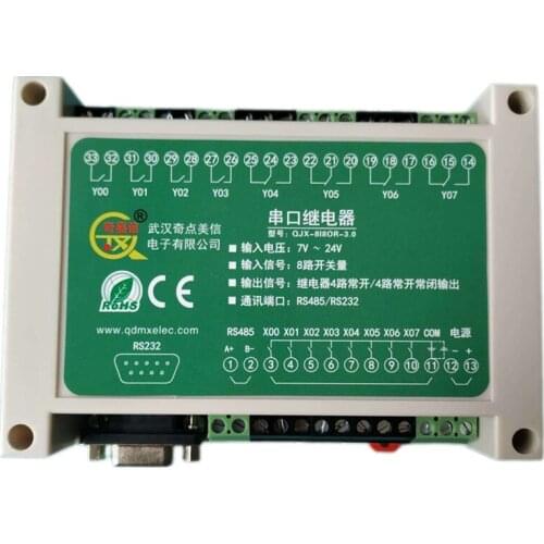 Control Board 8 in 8 Out IO Card PLC Industrial Control Modbus Serial Port RS485 232 Communication