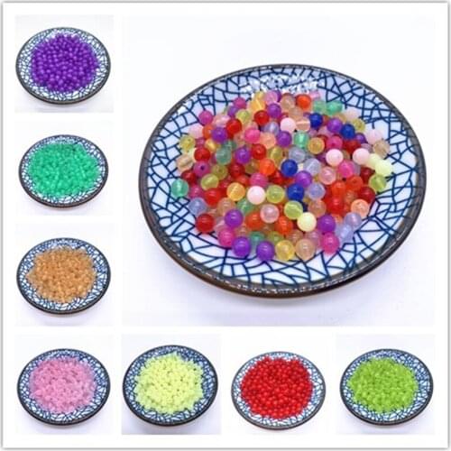 New 100pcs/lot 6mm Beads Translucent Beads Jelly beads Fits for Handmade DIY Necklace Jewelry Making