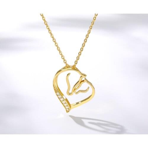 Heart-shaped Hollow Pendants Unicorn Necklace For Women Beautiful Couple Jewelry Stainless Steel Chain Childrens Gifts For Baby