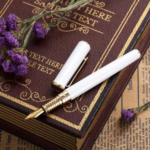 Picasso Popular POLO Metal Fountain Pen Iridium Fine Nib Pearl White Gift Box Optional Office & Home & School Writing Gift Pens