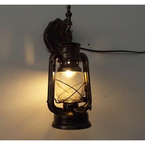 Industrial Decor LED Wall Light Fixtures Bedroom Lof Wall Lamp Vintage Glass Arandela Iron Sconce Lamps Stair Lighting Aplik