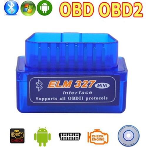 OBD2 OBD ii Wireless V2.1 Super Mini ELM327 Bluetooth Interface Car Scanner Diagnostic Tool ELM 327 For Android Torque Windows
