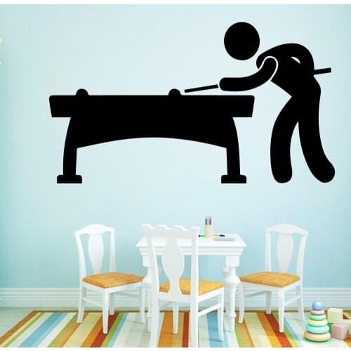 Funny billiards Home Decor Vinyl Wall Stickers For Kids Room Decals Wallpaper Living Room Decal Poster pegatina vinilo billar